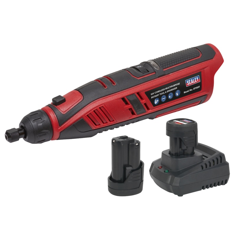 Sealey Cordless Rotary Tool & Engraver Kit 49pc 12V SV12 Series – 2 Batteries