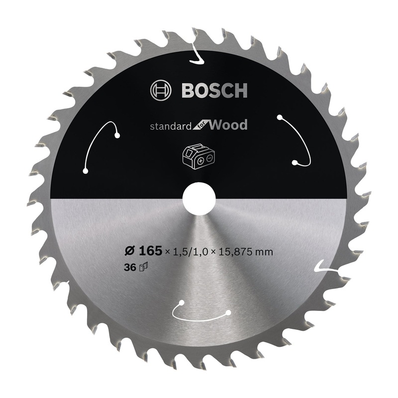 Bosch Professional Circular Saw Blade for Cordless Saws – Standard for Wood – 165×1.5/1×15.875 T36