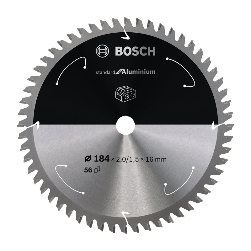 Bosch Professional Aluminium Circular Saw Blade for Cordless Saws – 184×2/1.5×16 T56 – Standard