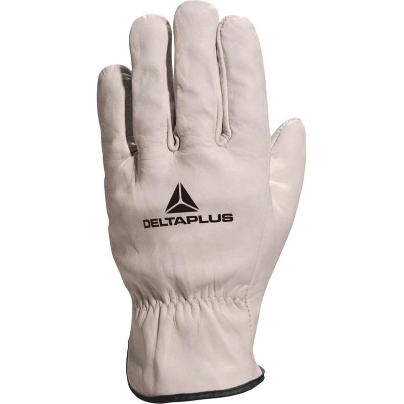 Delta Plus FBN49 Mechanical Leather Gloves  Cowhide, Grain Leather, Cut & Sewn Design