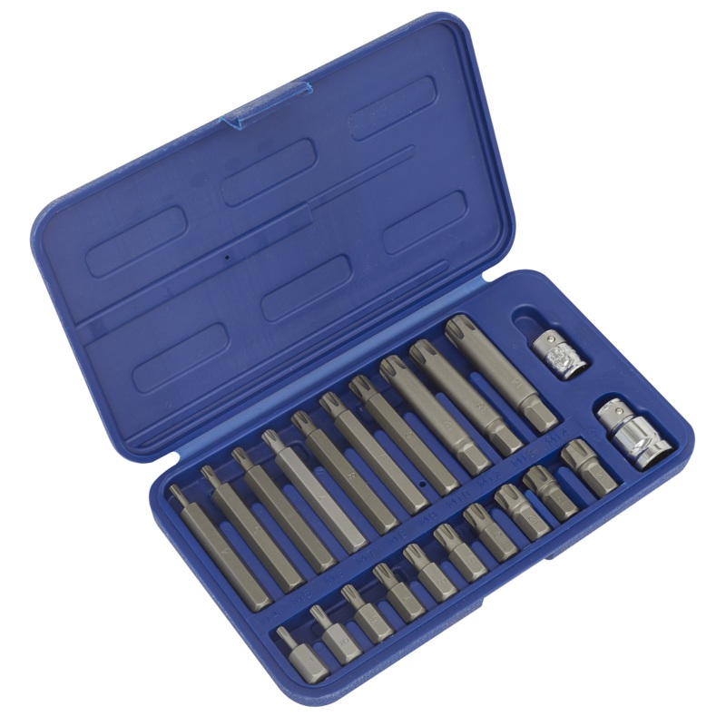 Sealey Ribe Bit Set 22pc 3/8 & 1/2Sq Drive