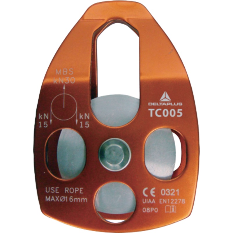 Delta Plus TC005 Swinging Flange Pulley  Durable Aluminum for Rope Access