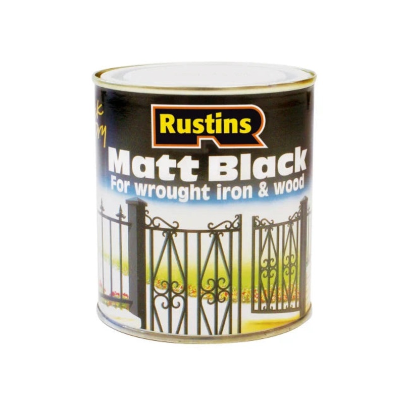 Rustins Matt Black Paint Quick Drying 2.5 Litre