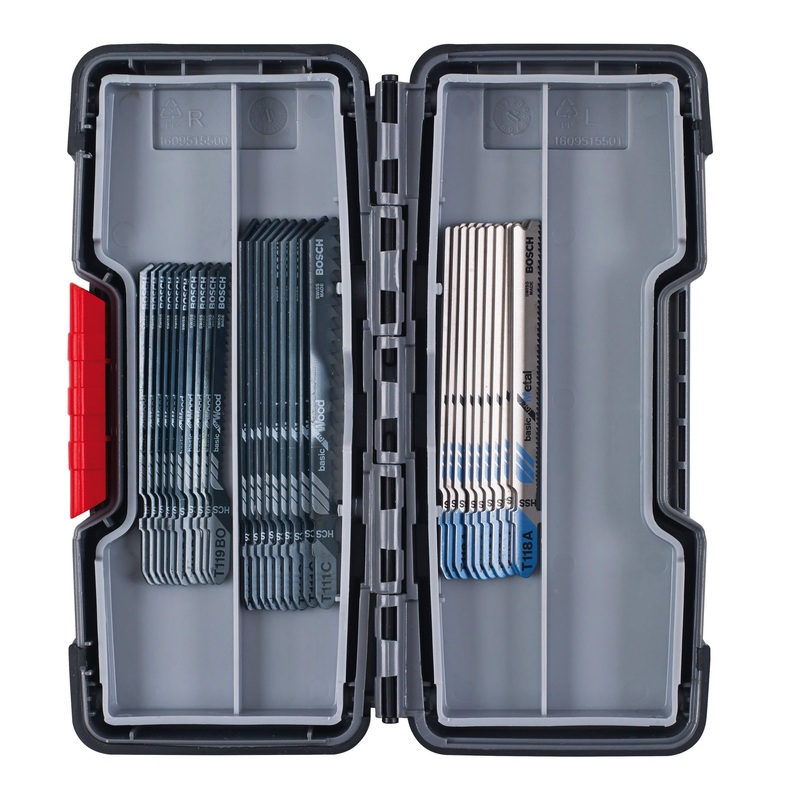 Bosch Professional 30-Piece Jigsaw Blade Set for Wood and Metal – T 119 BO (10x), T 111 C (10x), T 118 A (10x)