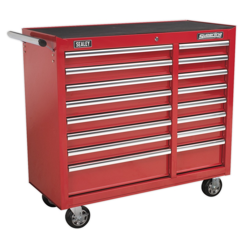 Sealey Rollcab 16 Drawer with Ball-Bearing Slides Heavy-Duty – Red