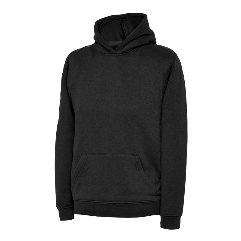 Uneek Childrens Hooded Sweatshirt  Black
