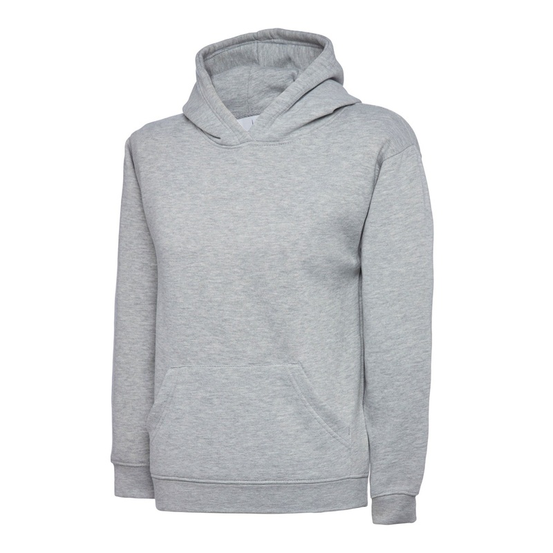 Uneek Childrens Hooded Sweatshirt  Heather Grey