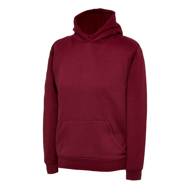 Uneek Childrens Hooded Sweatshirt  Maroon