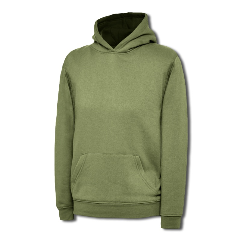 Uneek Childrens Hooded Sweatshirt  Military Green