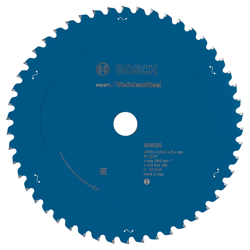 Bosch Professional Circular Saw Blade for Stainless Steel – 255mm x 25.4mm x 2.5mm x 50mm