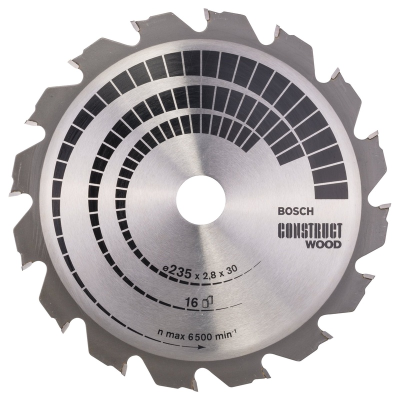 Bosch Professional Construct Wood Circular Saw Blade – 235mm x 30/25mm x 2.8mm, 16 Teeth