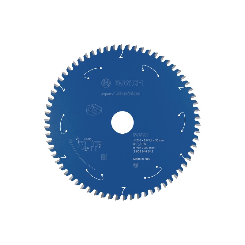 Bosch Professional Expert Aluminium Circular Saw Blade for Cordless Saws – 210×2/1.4×30 T66