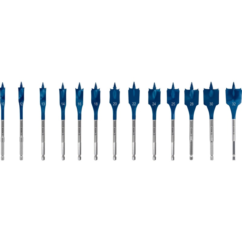 Bosch Professional SelfCut Speed Spade Drill Bit Set – 13 Pieces (10-32mm)