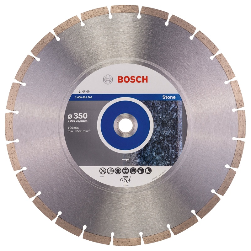 Bosch Professional Standard Diamond Cutting Disc for Stone – 350 x 20/25, 40 x 3.1 x 10mm