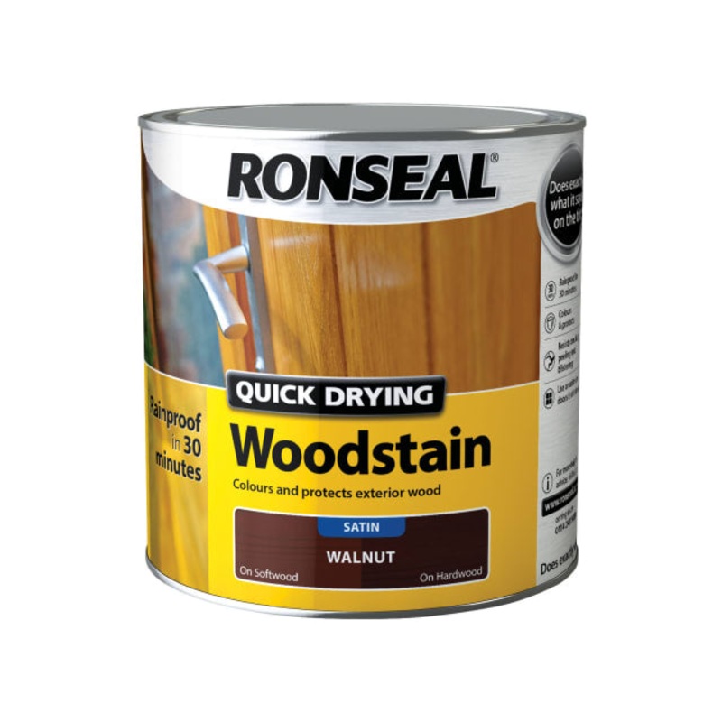 Ronseal Quick Drying Woodstain Satin Walnut 750ml