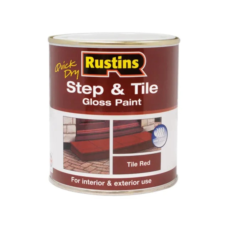 Rustins Quick Dry Step & Tile Paint Gloss Red 500ml