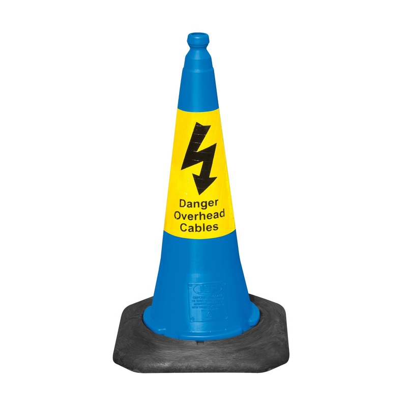 JSP Dominator Traffic Cone – Yellow Sealbrite Danger Overhead Cables