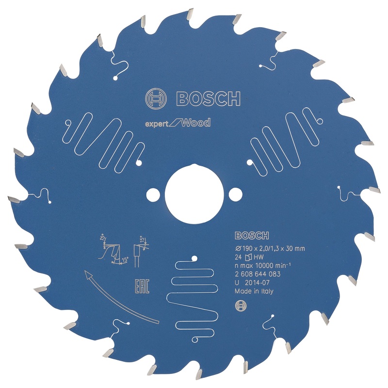 Bosch Professional Circular Saw Blade Expert for Wood – 190 x 30 x 2.0 mm, 24 Teeth