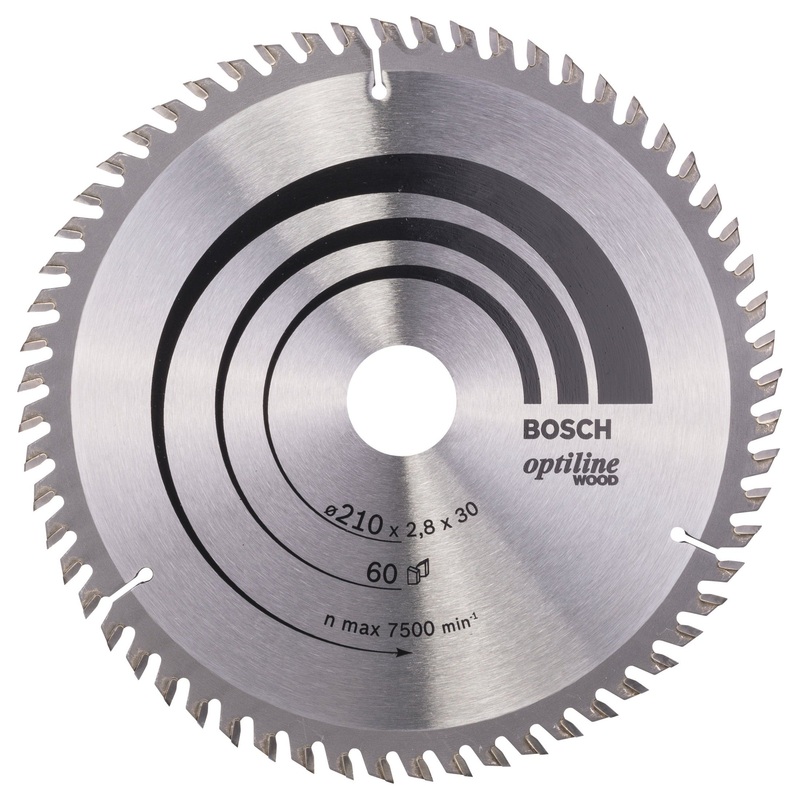 Bosch Professional Optiline Wood Circular Saw Blade – 210mm x 30mm x 2.8mm, 60 Teeth