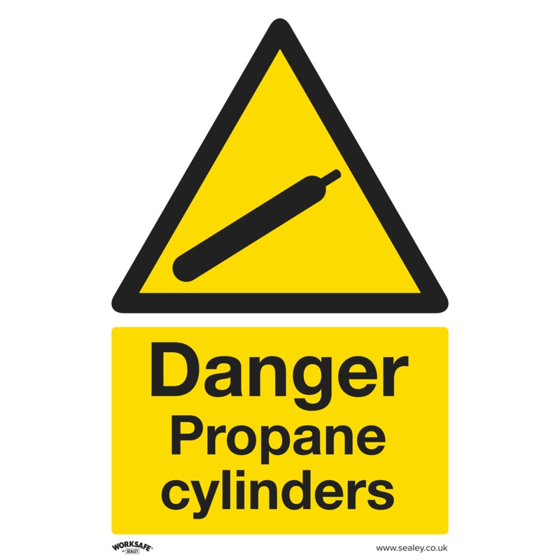 Sealey Warning Safety Sign – Danger Propane Cylinders – Self-Adhesive Vinyl SS62V1