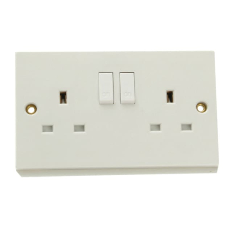 SMJ Switched Socket 2-Gang 13A Trade Pack