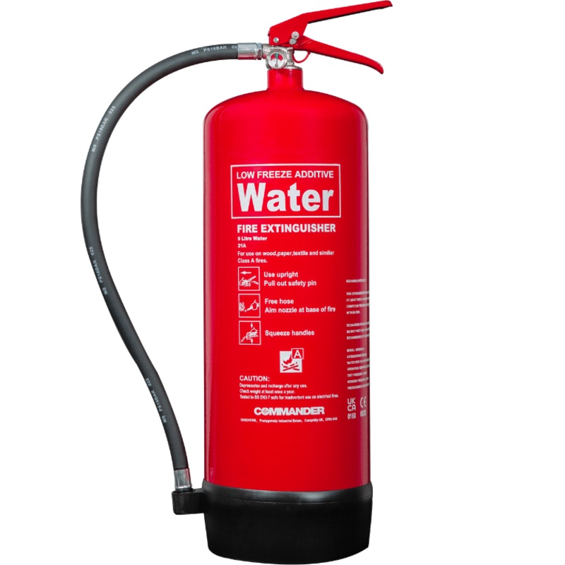 Commander 9ltr Water Pre-Filled Low Freeze Additive Fire Extinguisher