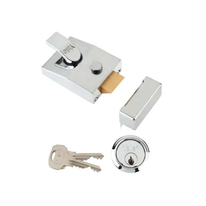 Yale Locks 89 Deadlock Nightlatch 60mm Backset Chrome Finish Box