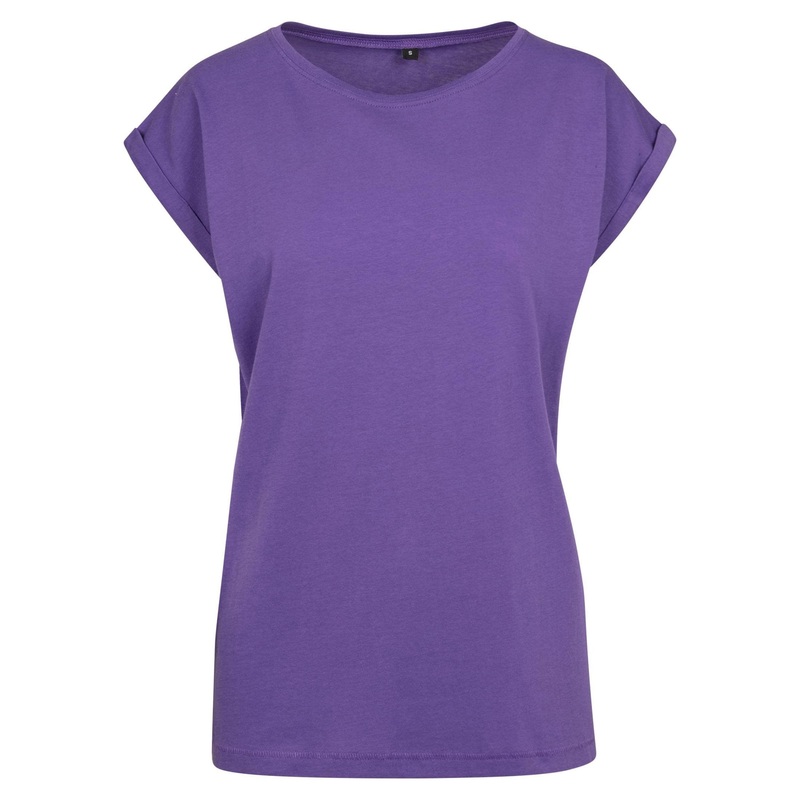 Build Your Brand Women’s Extended Shoulder Tee – Ultra Violet