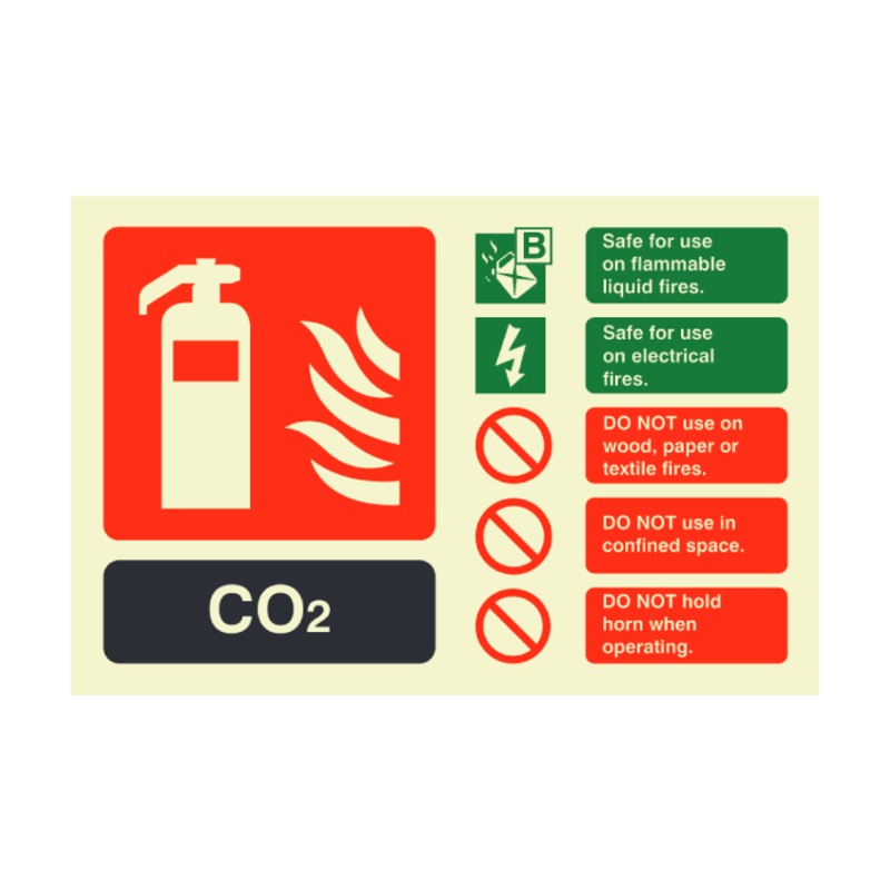 CO2 ID Sign Photoluminescent (Landscape) 150mm x 100mm