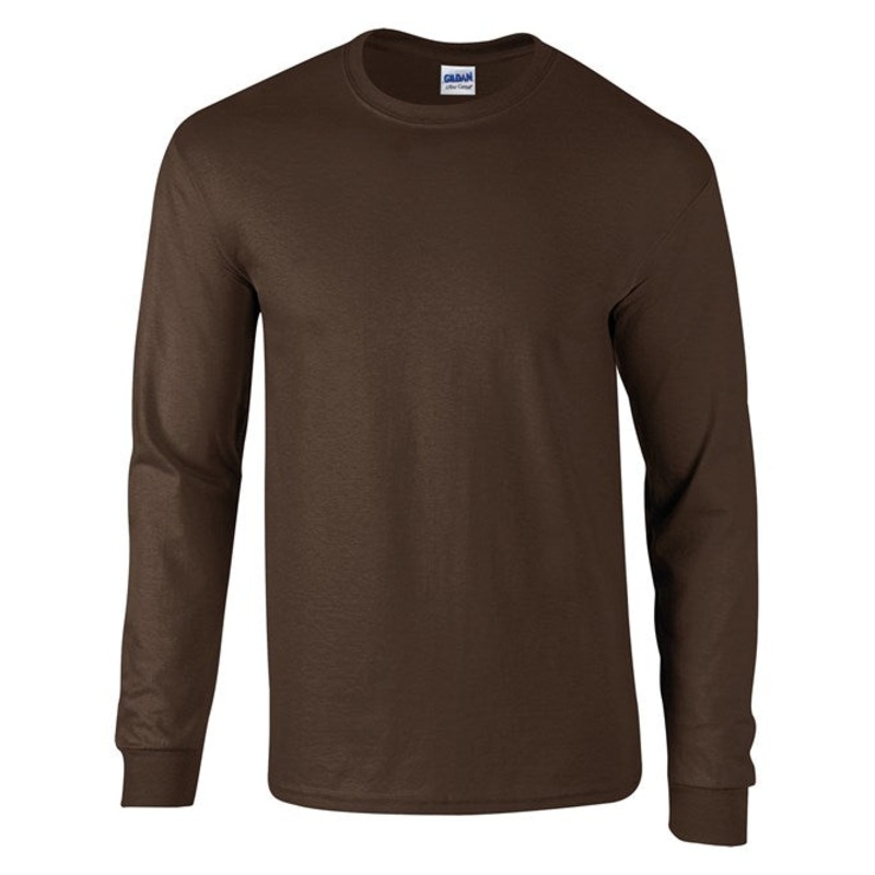 Gildan Ultra Cotton Adult Long Sleeve T-Shirt – Dark Chocolate