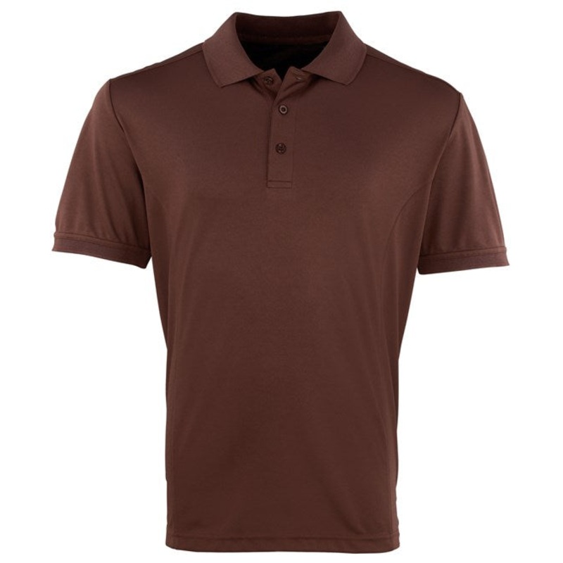 Premier Coolchecker Piqu Polo – Brown