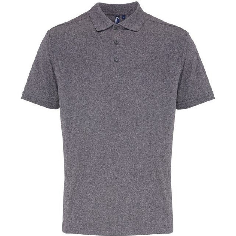 Premier Coolchecker Piqu Polo – Grey Melange