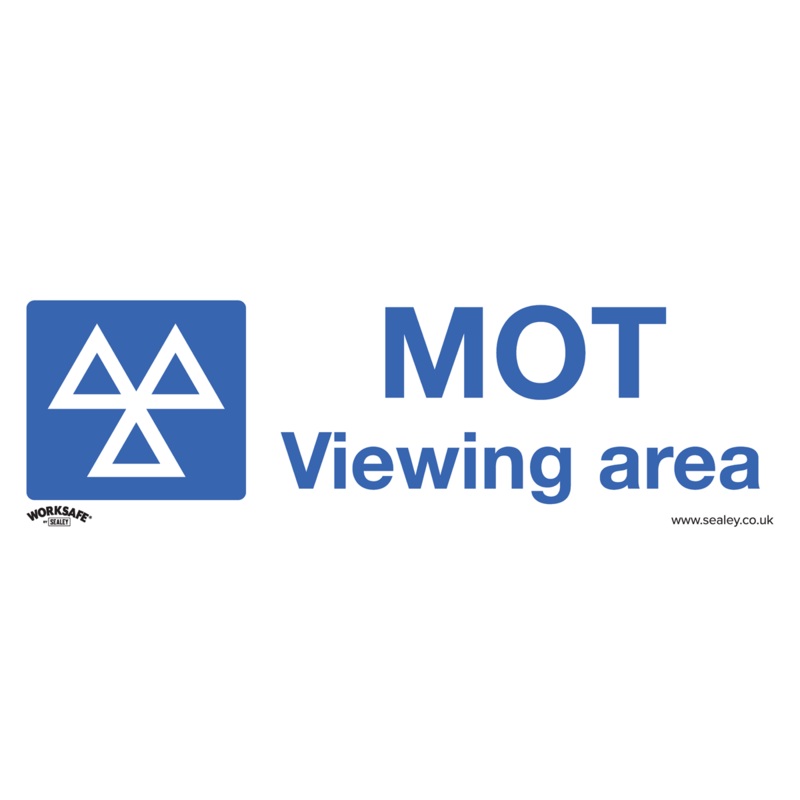 Sealey Warning Safety Sign – MOT Viewing Area – Self-Adhesive Vinyl – Pack of 10
