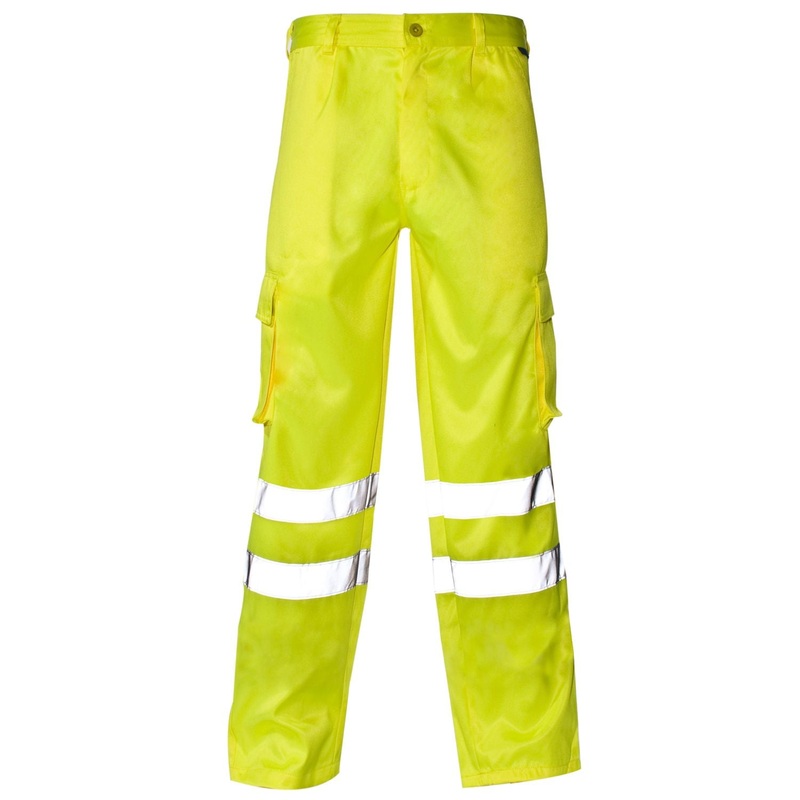 Supertouch Hi Vis Yellow Combat Trousers Knee Band – Regular