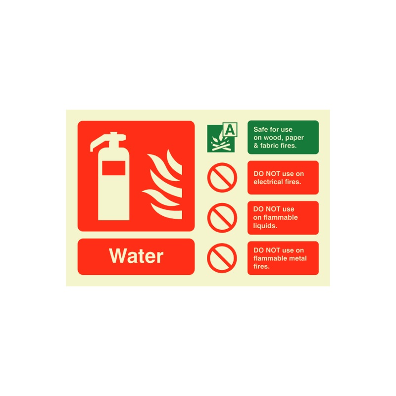 Water ID Sign Photoluminescent (Landscape) 150mm x 100mm