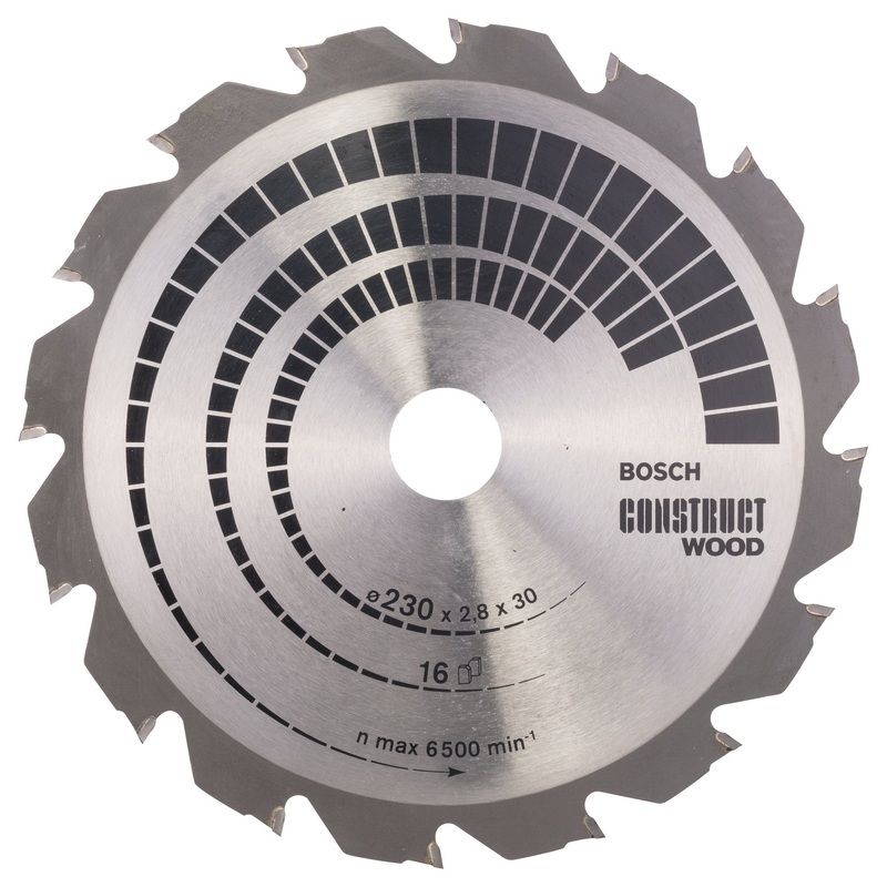 Bosch Professional Construct Wood Circular Saw Blade – 230mm x 30mm x 2.8mm, 16 Teeth