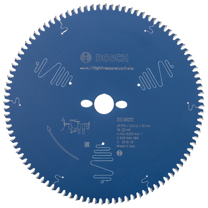 Bosch Professional Expert Circular Saw Blade for High Pressure Laminate and Miter Saw – 305x30x3.2x96T