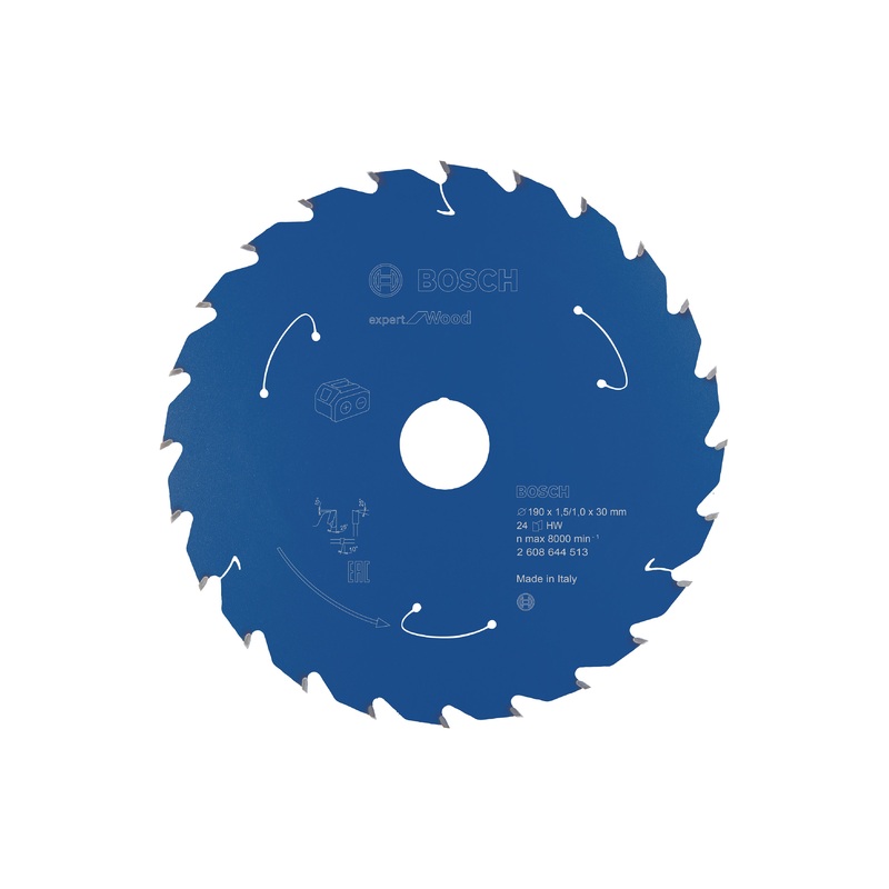 Bosch Professional Expert Circular Saw Blade for Wood – Cordless Saws – 190×1.5/1×30 T24
