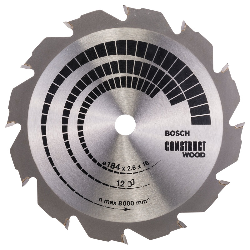 Bosch Professional Construct Wood Circular Saw Blade – 184 x 16 x 2.6 mm (12)