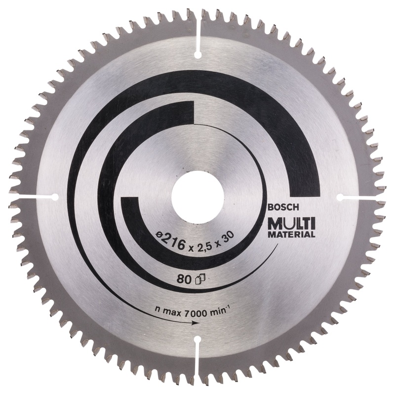 Bosch Professional Multi Material Circular Saw Blade – 216mm x 30mm x 2.5mm, 80 Teeth