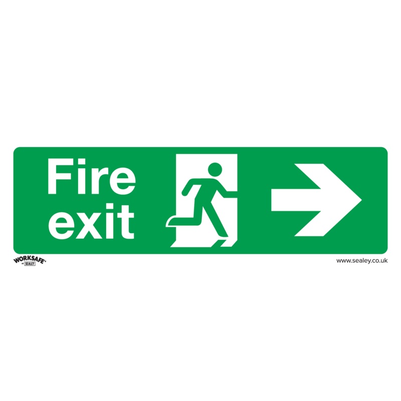 Sealey Safe Conditions Safety Sign – Fire Exit (Right) – Self-Adhesive Vinyl