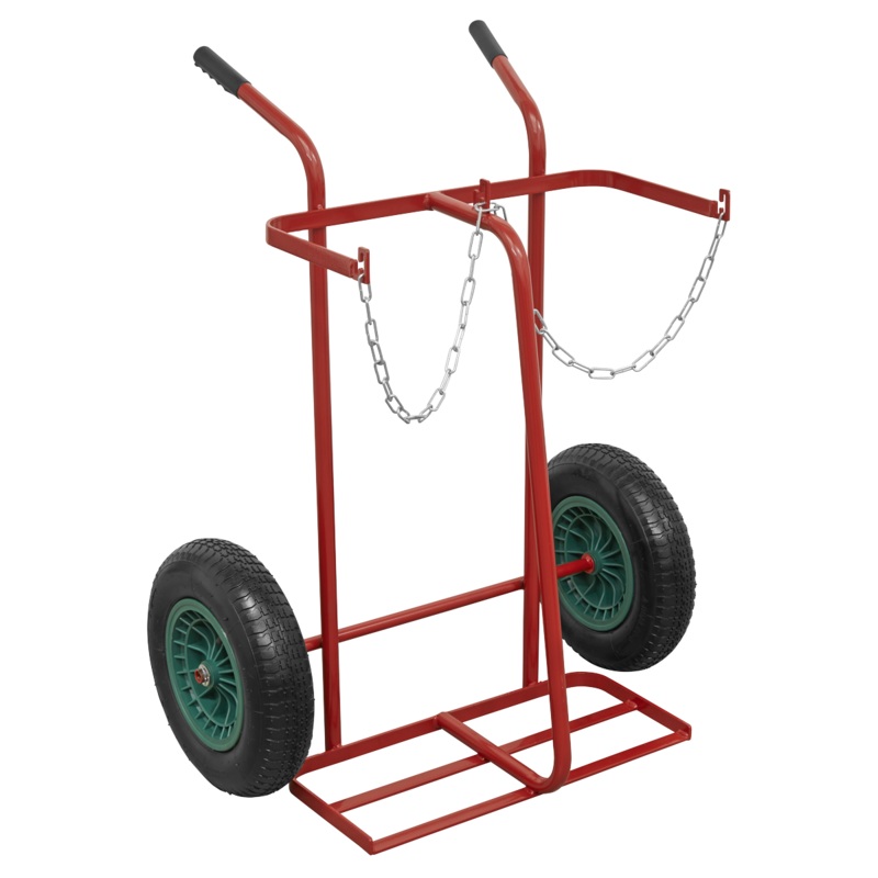 Sealey Welding Bottle Trolley with Pneumatic Tyres – 2 Bottle