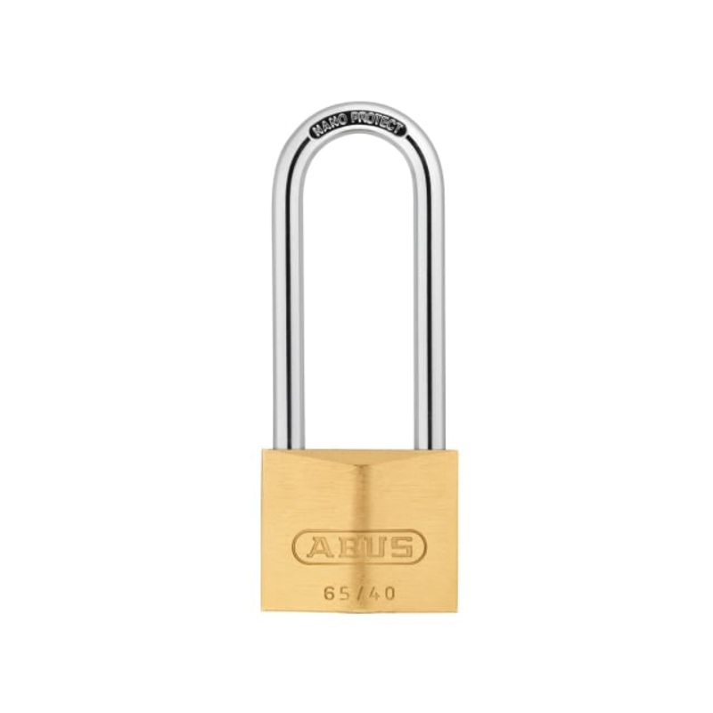 ABUS Mechanical 65/40mm Brass Padlock 63mm Long Shackle Keyed Alike 6405