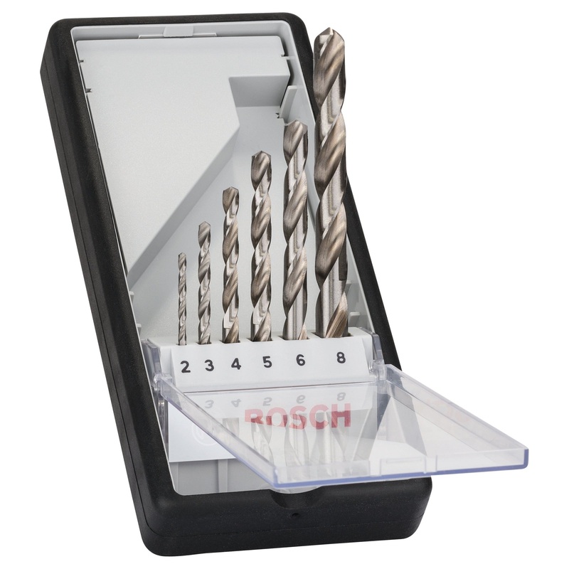 Bosch Professional 6-Piece Robust Line Metal Drill Bit Set HSS-G, 135 – 2, 3, 4, 5, 6, 8 mm