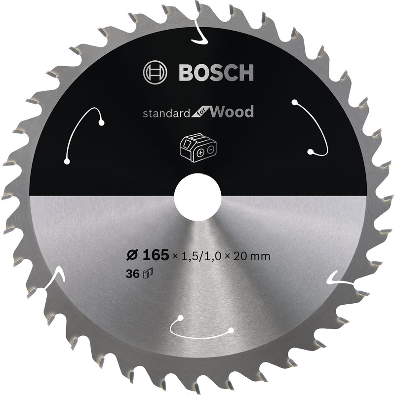 Bosch Professional Circular Saw Blade for Cordless Saws – Standard for Wood – 165×1.5/1×20 T36