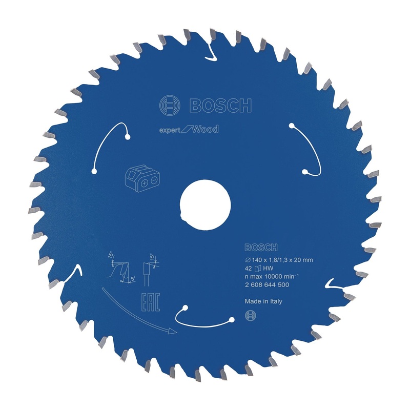 Bosch Professional Expert Circular Saw Blade for Cordless Saws – Wood, 140×1.8/1.3×20 T42