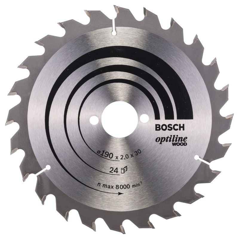Bosch Professional Optiline Wood Circular Saw Blade – 190 x 30 x 2.0 mm, 24 Teeth