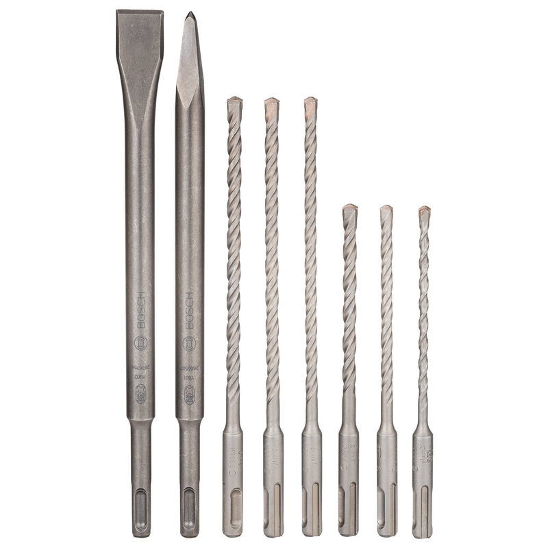 Bosch Professional SDS Plus & Chisel Hammer Drill Bit Set – 8 Pieces