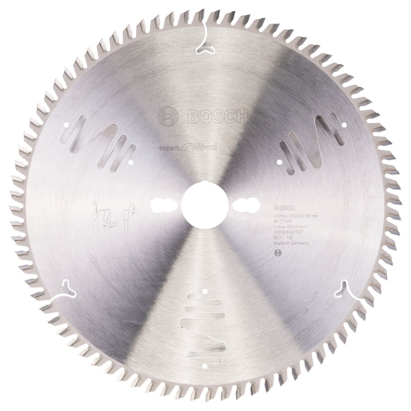 Bosch Professional Expert Circular Saw Blade for Wood – 250 x 30 x 3.2 mm, 80 Teeth