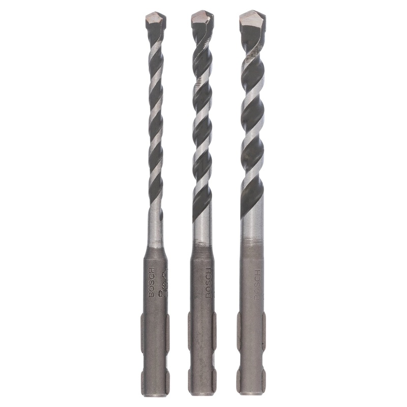 Bosch Professional 3-Piece Multi-Purpose Drill Bit Set SDS Quick – 5.5×100, 6.0×100, 7.0×100